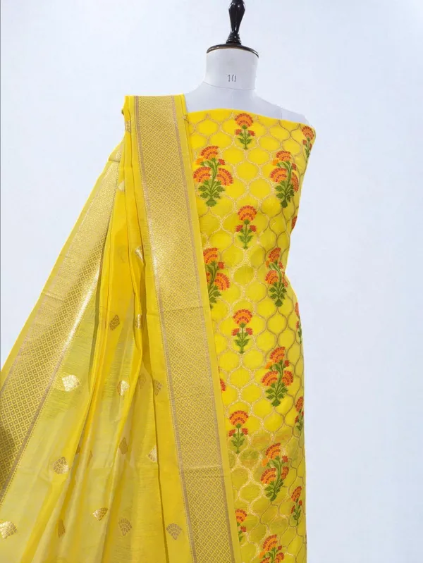 Banarasi_Suits_–_Jamdani_Silky_Cotton_Tilfi_Meena_&_Zari_Weave_–_Yellow