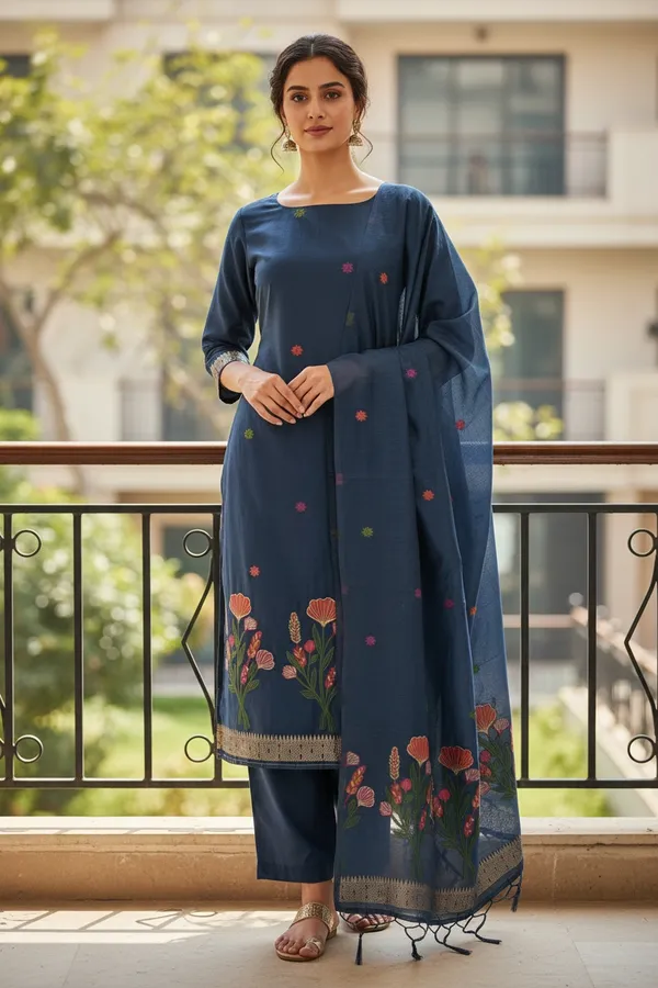 Banarasi_Suits_–_Silky_Cotton_Tilfi_Meena_&_Zari_Woven_with_Dupatta_–_Navy_Blue