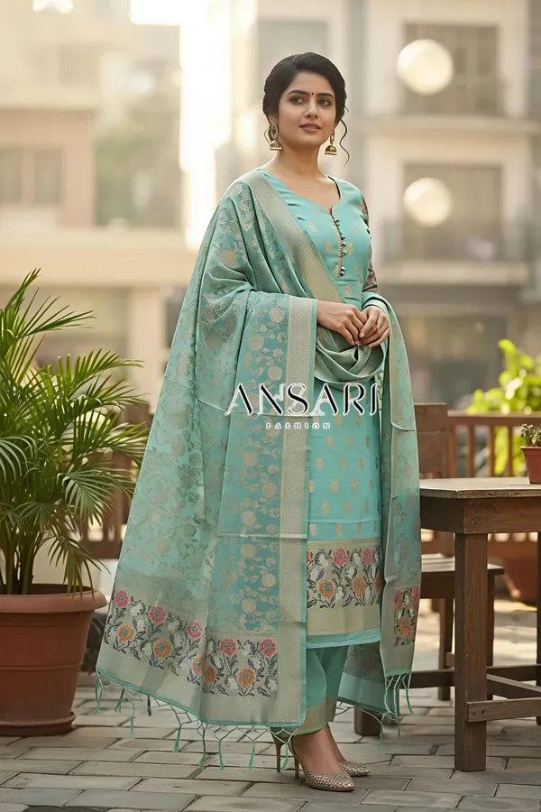 Sea_green_Banarasi_Tilfi_Jamdani_Suit_–_Premium_Cotton_with_Meena_Zari_Dupatta