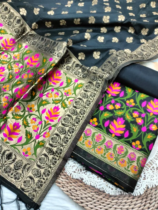 Black_Banarasi_Tilfi_Silk_zari_Suit_with_Meena_Weaving_–_Premium_Unstitched_3-Piece_Set