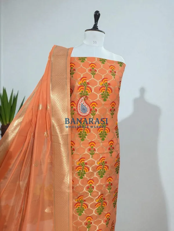 Banarasi_Suits_–_Jamdani_Silky_Cotton_Tilfi_Meena_&_Zari_Woven_with_Dupatta_–_Peach
