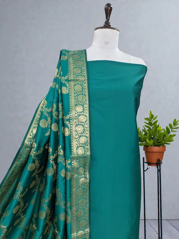 Banarasi_Suits_–_Silk_Zari_Woven_with_Dupatta_–_Rama_Green