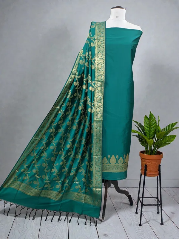 Banarasi_Suits_–_Silk_Zari_Woven_with_Dupatta_–_Rama_Green