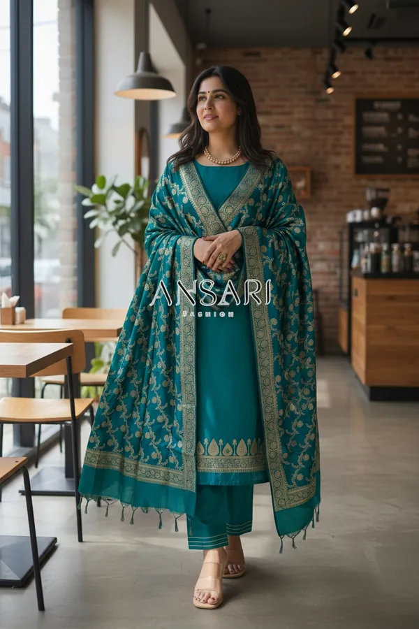 Banarasi_Suits_–_Silk_Zari_Woven_with_Dupatta_–_Rama_Green