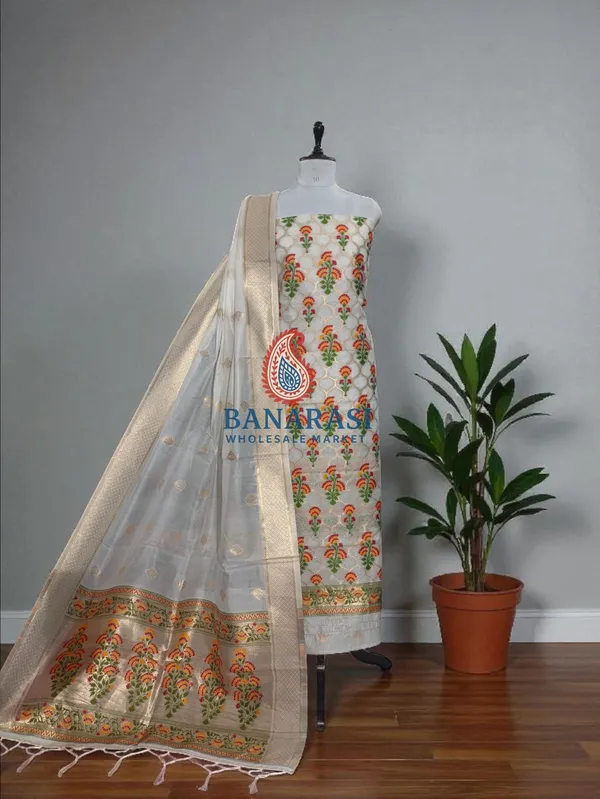 Banarasi_Suits_–_Jamdani_Silky_Cotton_Tilfi_Meena_&_Zari_Woven_with_Dupatta_–_Off_White