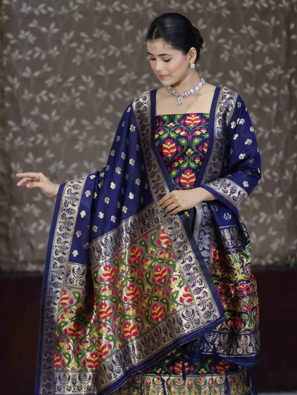 Navy_blue__Banarasi_Tilfi__silk_zari_Suit_with_Meena_Weaving_–_Premium_Unstitched_3-Piece_Set