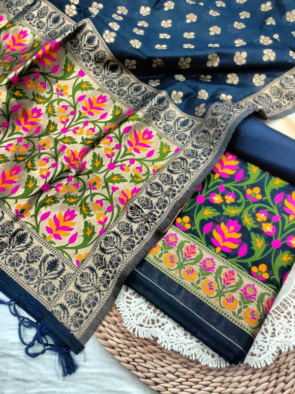 Navy_blue__Banarasi_Tilfi__silk_zari_Suit_with_Meena_Weaving_–_Premium_Unstitched_3-Piece_Set