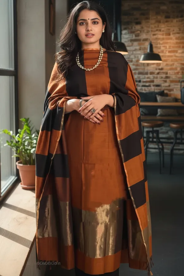 Banarasi_Suits_–_Cotton_with_Zari_Pallu_Dupatta_–__Rust
