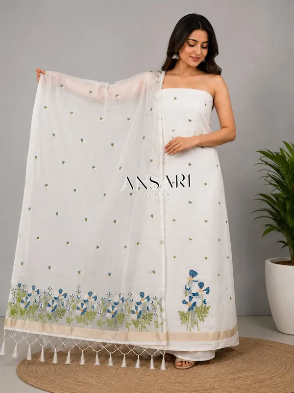 Pearl_White_Banarasi_Jamdani_Cotton_Silk_Suit_Set