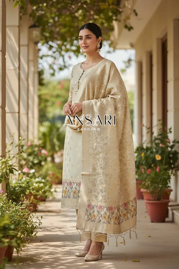 Banarasi_Jamdani_Cotton_Suit_Set_–_Elegant_Tussar_Traditional_Design