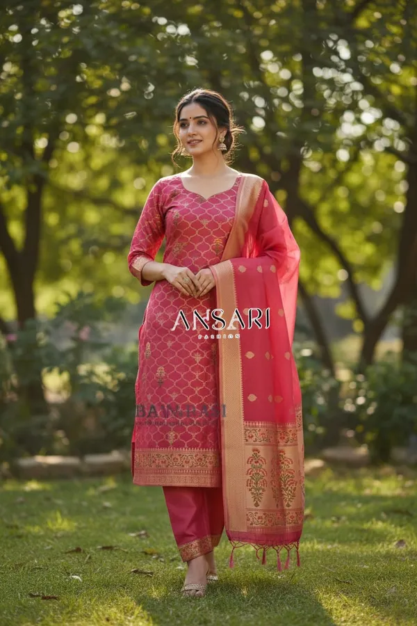 Banarasi_Jamdani_Cotton_Suit_Set_–_peach_Traditional_Ethnic_Wear