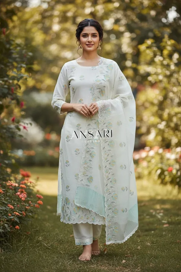 Title:__Mul_Chanderi_Handbrush_Meena_Work_Suit_Set_–_Elegant_Ethnic_Designer_Suit