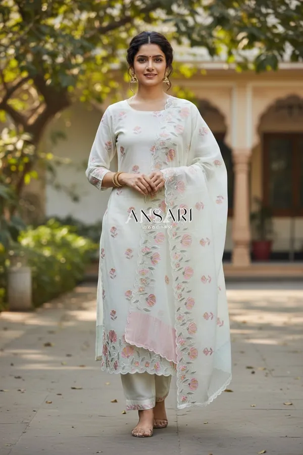 Title:__Mul_Chanderi_Handbrush_Meena_Work_Suit_Set_–_Premium_Ethnic_Designer_Wear