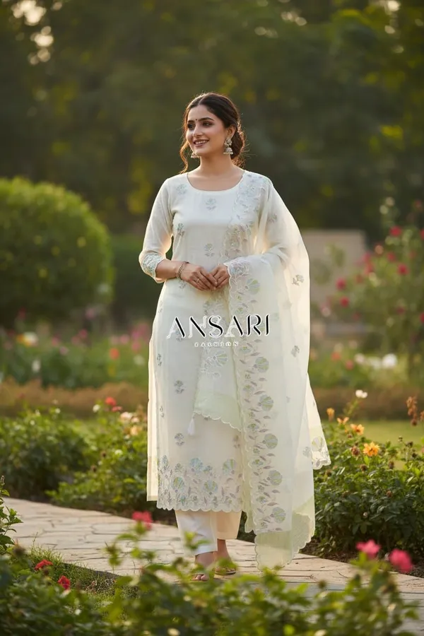 Title:__Mul_Chanderi_Handbrush_Meena_Work_Suit_Set_–_Premium_Festive_Designer_Suit