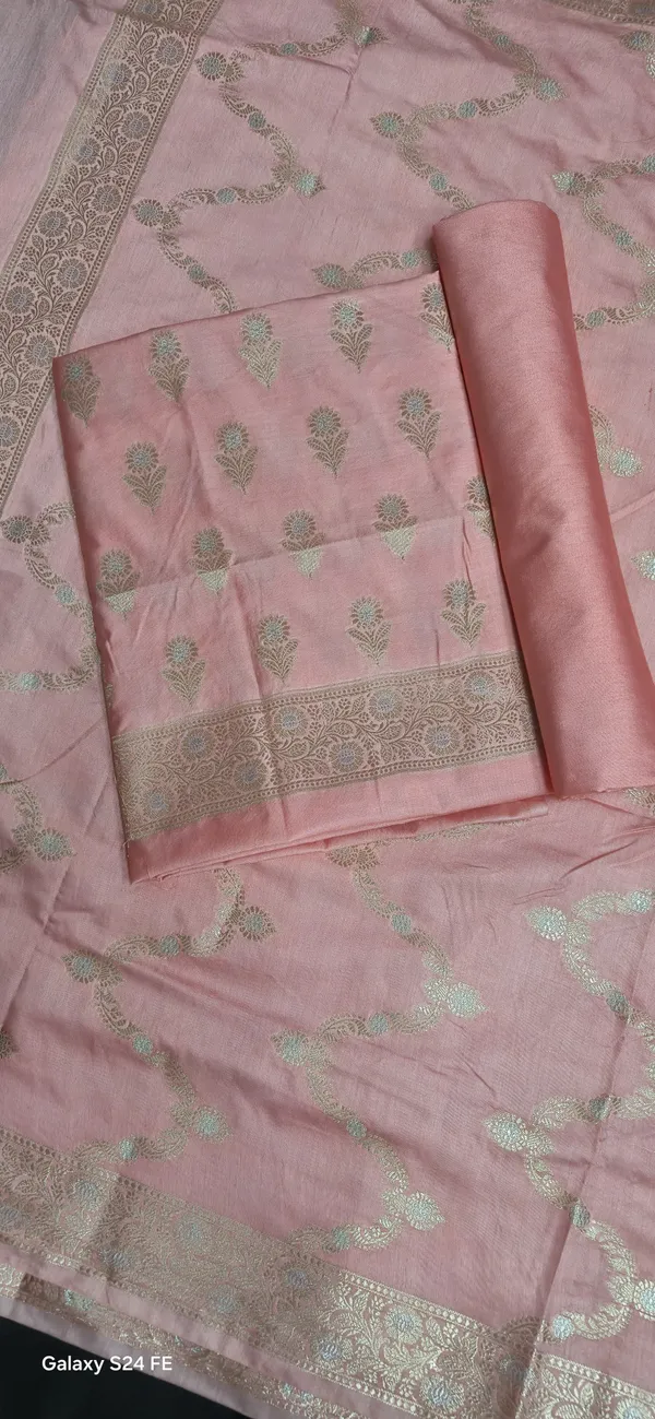 Banarasi_pure_Cotton_Suit_Set_–_Pastel_Peach