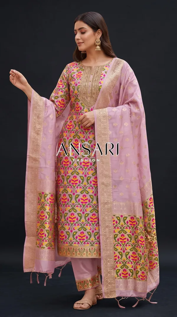 Banarasi_Jamdani_Silk_Unstitched_Suit_Set_–_Pastel_Pink