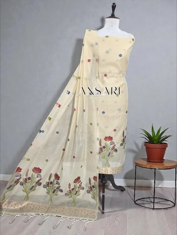 Banarasi_Suits_–_Silky_Cotton_Tilfi_Meena_&_Zari_Woven_with_Dupatta_–_Off_White