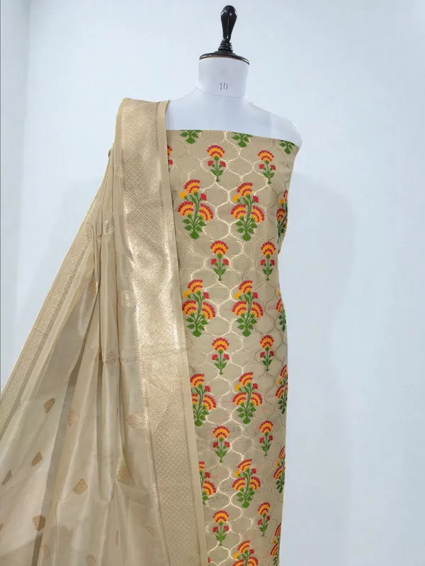 Banarasi_Suits_–_Jamdani_Silky_Cotton_Tilfi_Meena_&_Zari_Weave_–_Golden