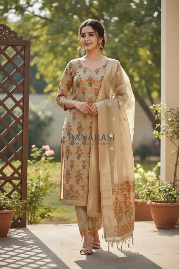 Banarasi_Suits_–_Jamdani_Silky_Cotton_Tilfi_Meena_&_Zari_Weave_–_Golden