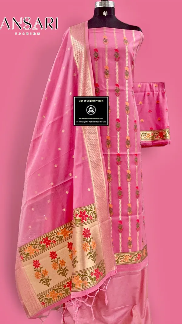 Banarasi_Jamdani_Tilfi_Meena_Suit_Set_–_Handwoven_Cotton_Silk_with_Floral_Dupatta