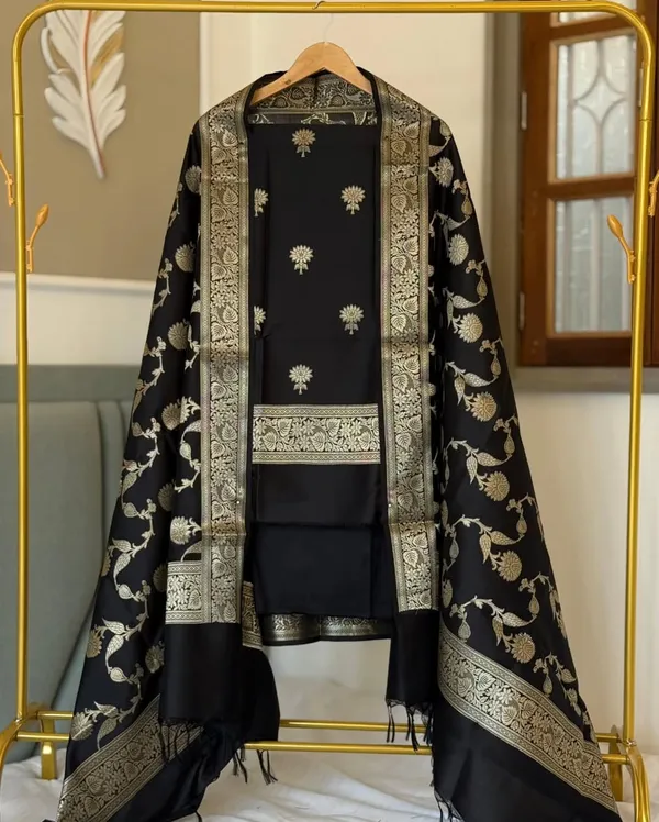 Black_Banarasi_Silk_Zari_Suit_Set