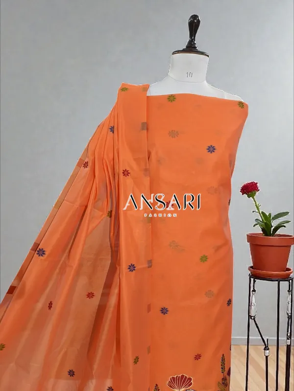 Banarasi_Suits_–_Silky_Cotton_Tilfi_Meena_&_Zari_Woven_with_Dupatta_–_Peach