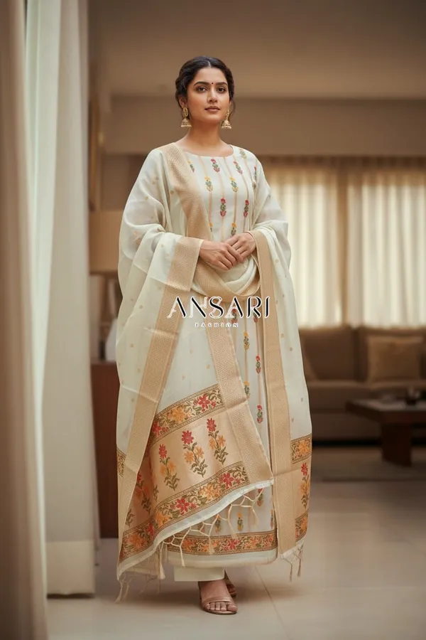Ivory_Elegance_–_Banarasi_Tilfi_Meena_Jamdani_Cotton_Suit_Set