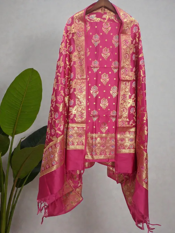 Rani_Soft_Katan_Banarasi_Silk_Tilfi_Meena_Zari_Woven_Unstitched_Suit_Set_for_Women