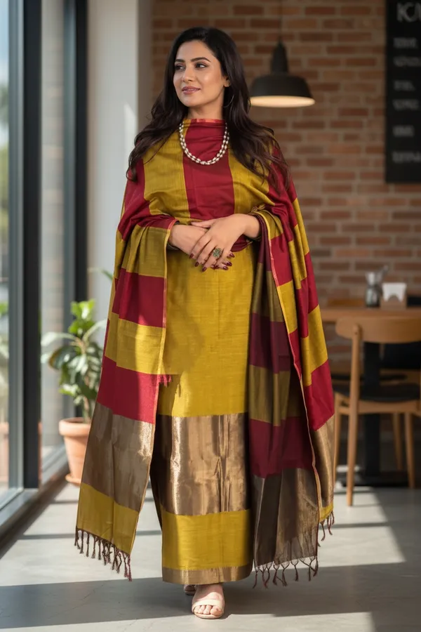 Banarasi_Suits_–_Cotton_with_Zari_Pallu_Dupatta_–_Mustred