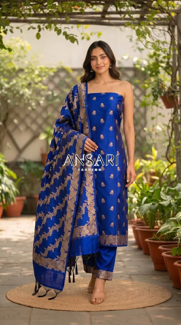 Royal_Blue_Banarasi_Silk_Zari_Woven_Suit_Set_–_Premium_Festive_Wear
