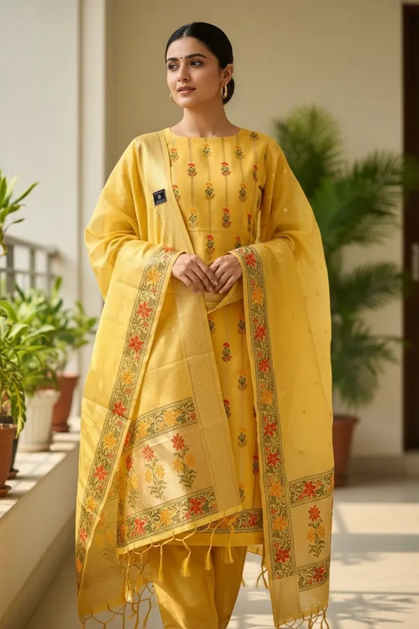 Yellow_Glow_–_Banarasi_Tilfi_Meena_Jamdani_Suit_Set”