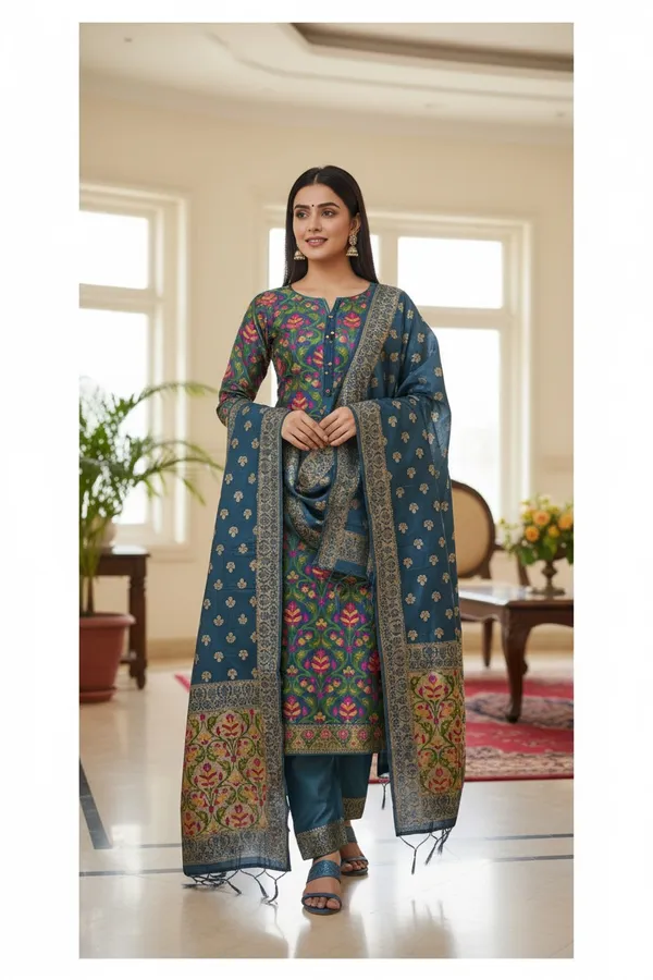 Grey_Banarasi_Silk_Suit_with_Meena_Weaving_–_Matching_Top_&_Dupatta_Design_|_Premium_Unstitched_3-Piece_Set
