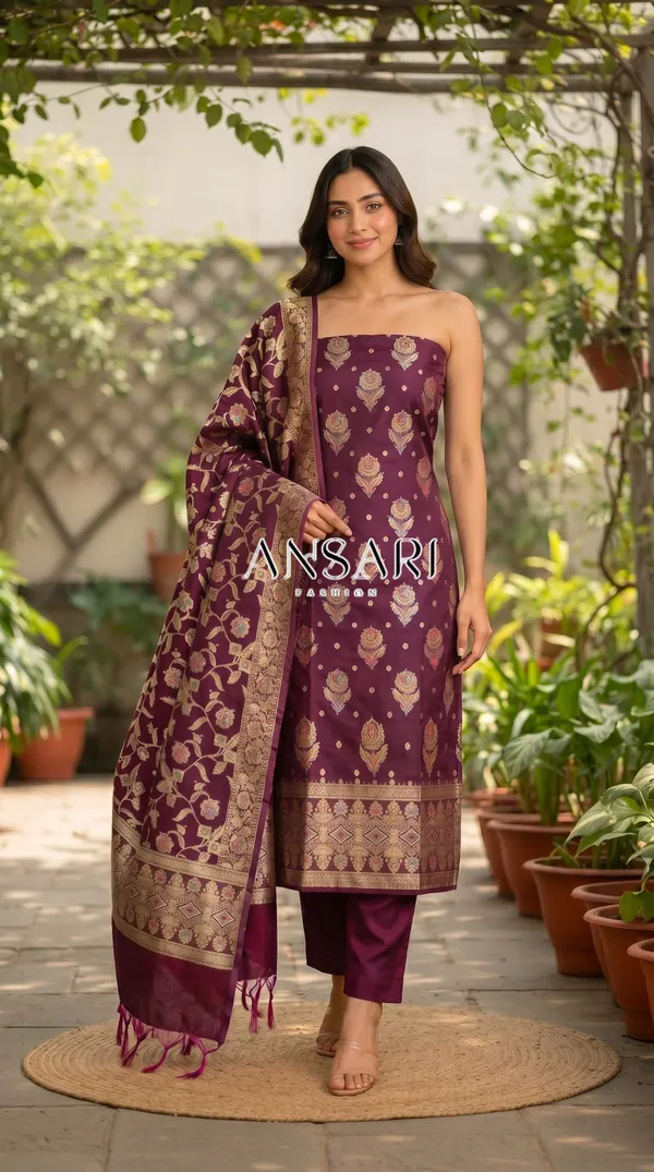 Magenta_Soft_Katan_Banarasi_Silk_Tilfi_Meena_Zari_Woven_Unstitched_Suit_Set_for_Women