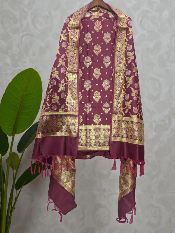 Magenta_Soft_Katan_Banarasi_Silk_Tilfi_Meena_Zari_Woven_Unstitched_Suit_Set_for_Women