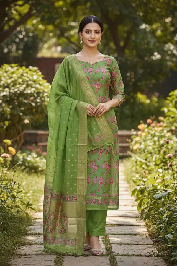 Green_Silk_Unstitched_Suit_Material_for_Women
