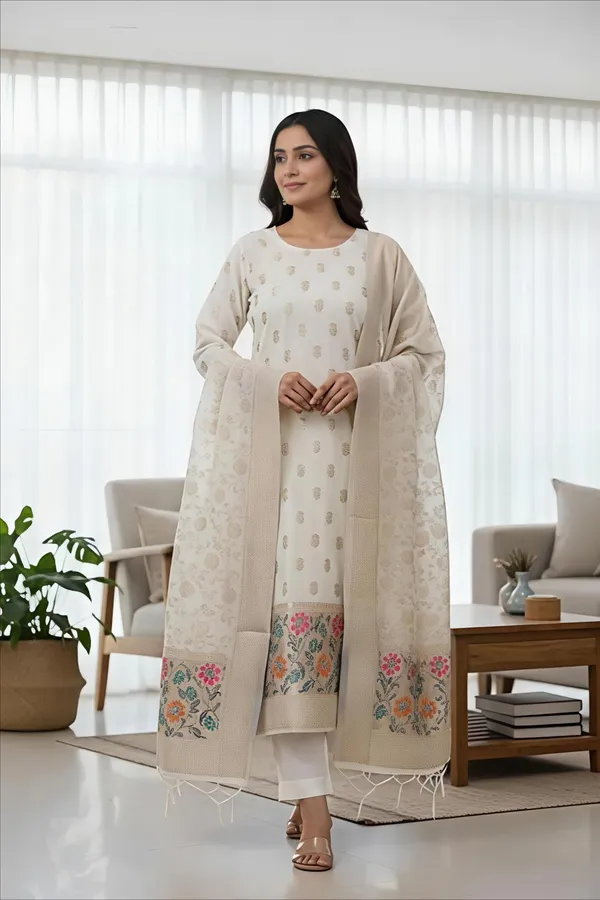 Banarasi_Tilfi_Meena_Suit_Set_–_Jamdani_Cotton_with_Woven_Dupatta_&_Jhalar_Work
