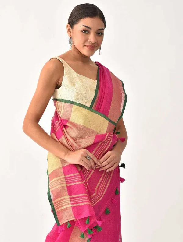 Pink_Bhagalpuri_Cotton_Linen_Saree_For_Women