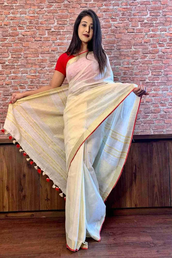 White_Bhagalpuri_Cotton_Linen_Saree_For_Women