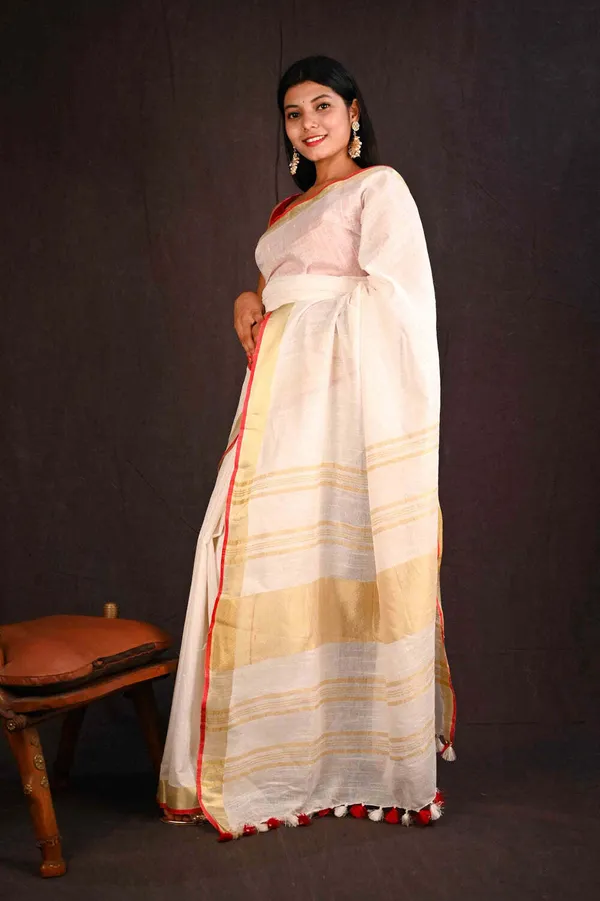 White_Bhagalpuri_Cotton_Linen_Saree_For_Women