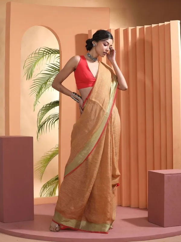 Beige_Bhagalpuri_Cotton_Linen_Saree_For_Women