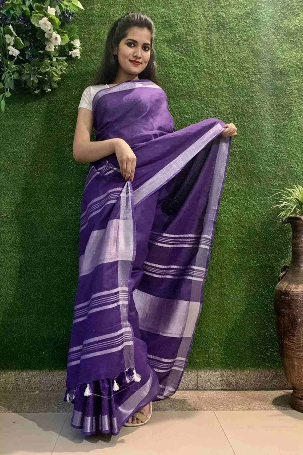 Purple_Bhagalpuri_Cotton_Linen_Saree_For_Women