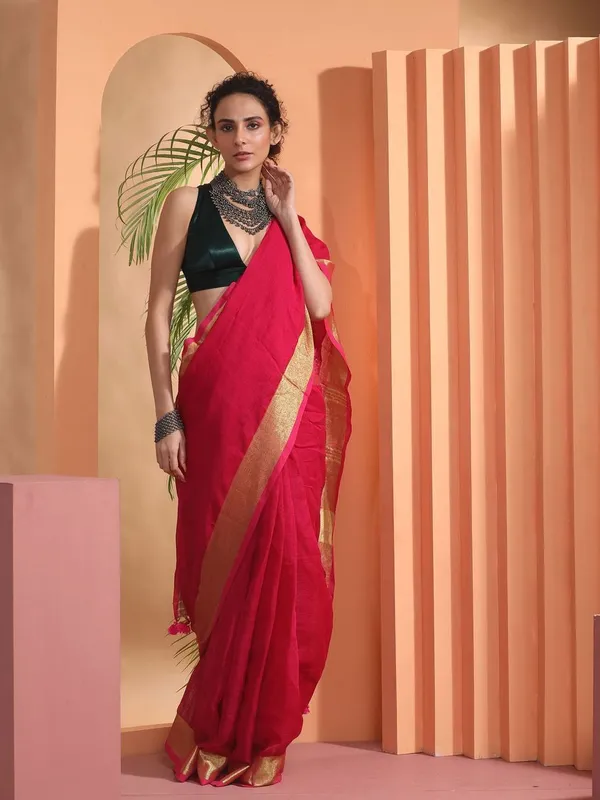 Pink_Bhagalpuri_Cotton_Linen_Saree_For_Women