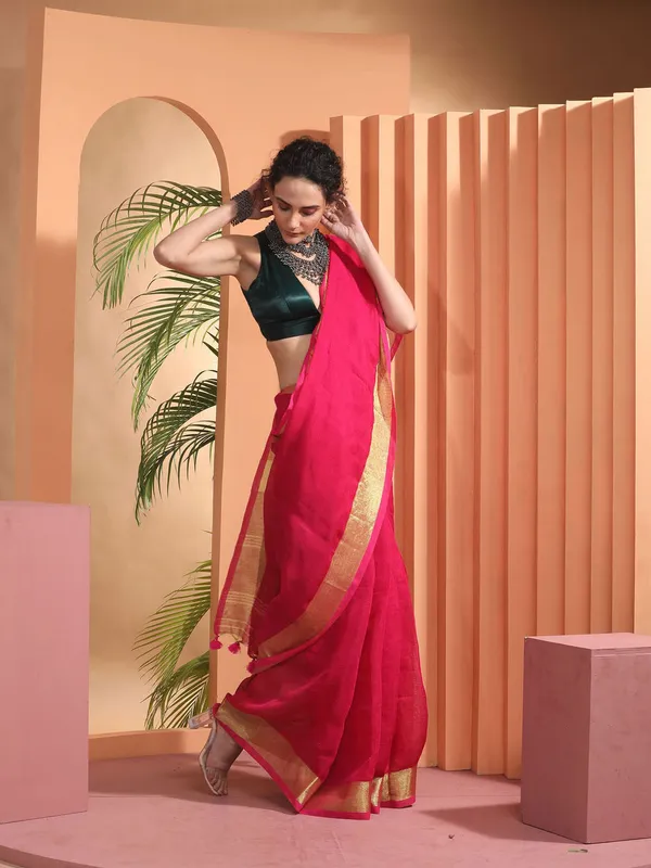 Pink_Bhagalpuri_Cotton_Linen_Saree_For_Women