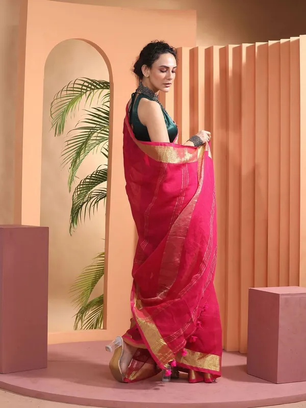 Pink_Bhagalpuri_Cotton_Linen_Saree_For_Women