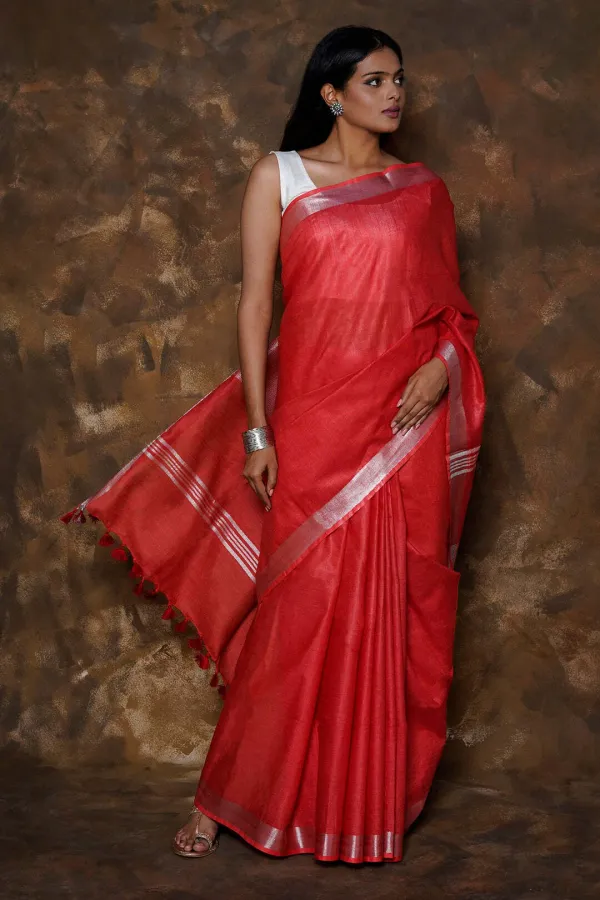 Red_Bhagalpuri_Cotton_Linen_Saree_For_Women