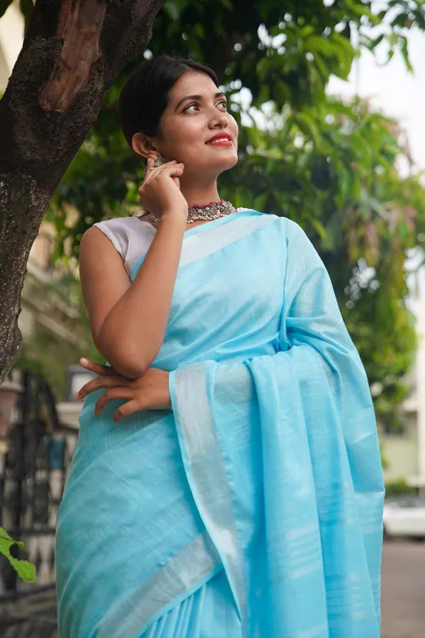 Sky_Blue_Bhagalpuri_Cotton_Linen_Saree_For_Women