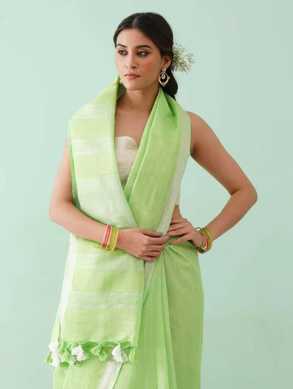 Light_Green_Bhagalpuri_Cotton_Linen_Saree_For_Women