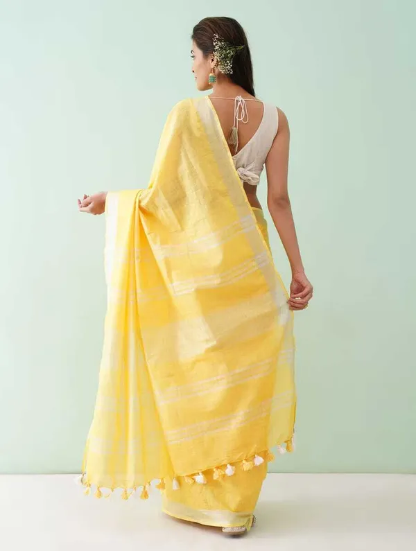 Yellow_Bhagalpuri_Cotton_Linen_Saree_For_Women
