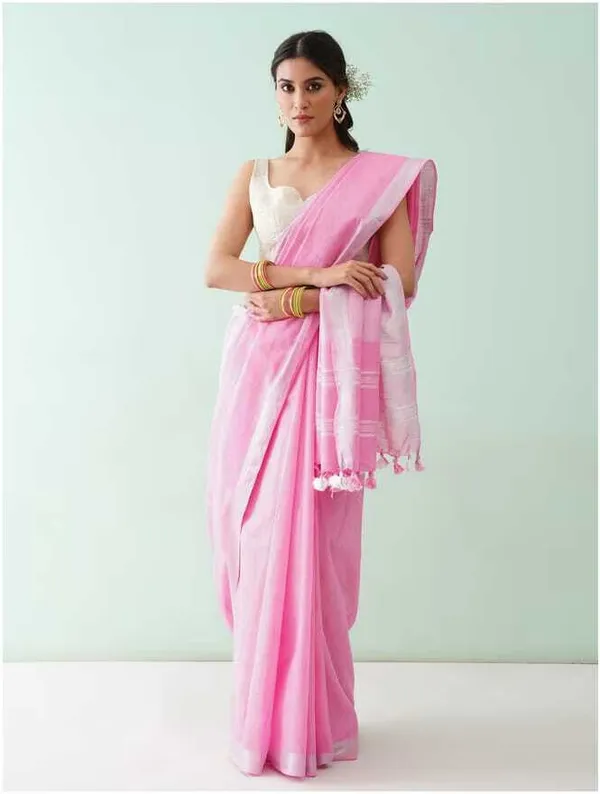 Light_Pink_Bhagalpuri_Cotton_Linen_Saree_For_Women