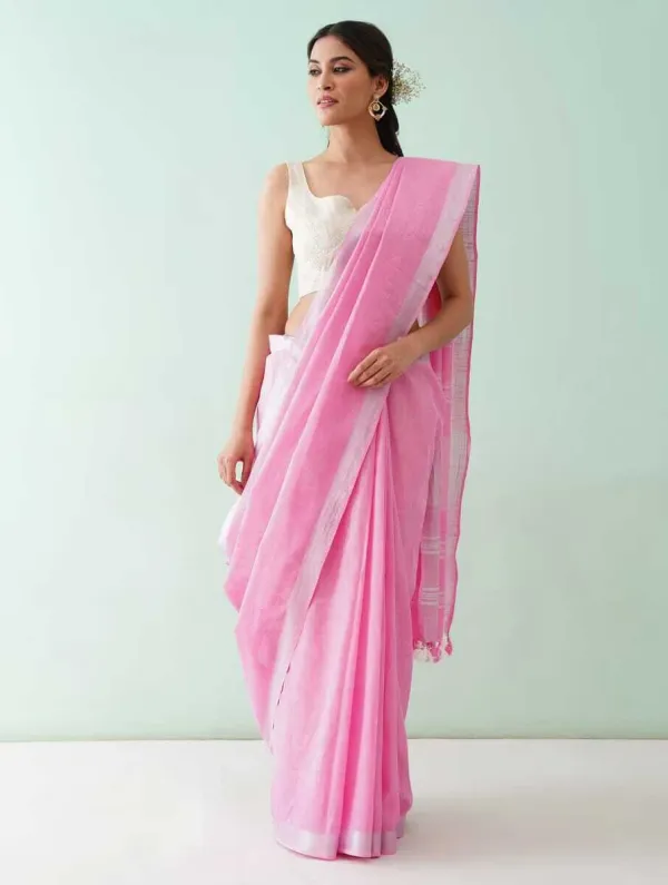 Light_Pink_Bhagalpuri_Cotton_Linen_Saree_For_Women